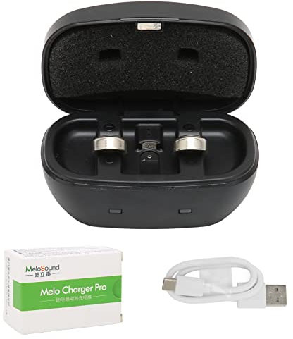 Brrnoo A675 Knopfbatterie Wiederaufladbare Knopfbatteriebox, 2 Stück A675 Knopfbatterien USB Wiederaufladbare Knopfbatterie Ladebox für Hörgeräte