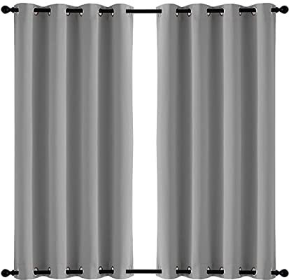 MENGH Outdoor Vorhang Wetterfest mit Ösen Oben und Unten 190x274cm, Sonnenschutz Wetterfest Sichtschutz Outdoor Gardinen Wasserdicht für Garten Terrasse Pavillon Veranda Balkon - hellgrau 1 Stück
