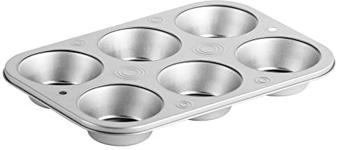 DecorRack 26 x 17 cm 6-Cup Nonstick Muffin Pan (1 Pack), Durable Cupcake Tray for Oven Baking, Perfect for Quiche, Yorkshire Pudding, Cornbread, Muffins, Easy Clean Non-Stick Coating (1 Pack)