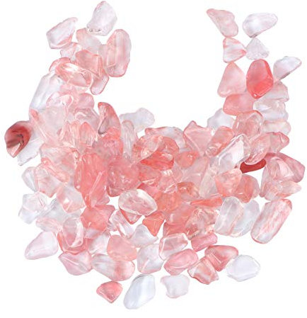 VILLCASE Aquarium Kies Rosa Aquarium Kieselsteine Natürliche Rosa Kieselsteine Dekorative Kristallrosa Stein für Fischtank Aquarium Blumenpot Landschaft (100 G 5-7 Mm)
