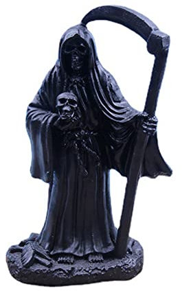 Tod mit Sichel Statue Dekorationen Terrarium Reptilientank Terrarium Figur Statue Schildkröte Eidechse Panzer Teufel Totenkopf Halloween Dekor Ornament Aquarium