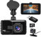 Dash Cam, Podazz Front and Rear 1080P FHD Dash Camera for Car and 32GB SD Card Included, 3''IPS Screen,170° Wide Angle,24H Parking Monitor,Super Night Vision,G-sensor, Loop Recording, Motion Detection