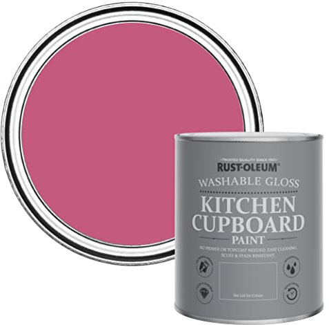 Rust-Oleum Pink Kitchen Cupboard Paint in Gloss Finish - Raspberry Ripple 750ml