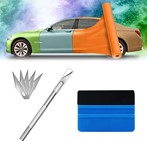 TUKNN Professional Filzkante Rakel Kit, Car Tönungsfolien Werkzeug Kit, Autofolie Rakel Set, Autofolie Folierungs Werkzeug, Auto Vinyl Wrap Werkzeug Kit, Hochwertiges Folierungs-Werkzeug-Set (7 PCS)