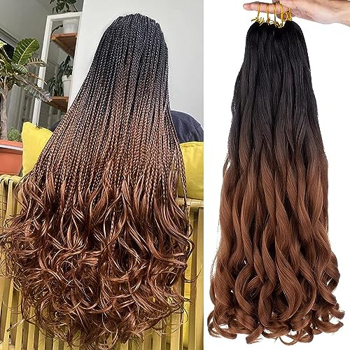 Xtrend 8 Packungen Französisches Lockiges Braiding Hair 22 Zoll Pre-Stretched - Synthetische Haarverlängerungen für Frauen, Yaki-Textur, Bouncy Loose Wavy (22 Zoll, RS30#)