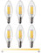 EDISHINE Lampadina E14 Dimmerabile in Continuo, 4,8 W Equivalenti 50 W, 420 LM, Lampadina LED E14 Bianca Calda 2700K, Lampadina Filamento con Attacco a Vite, Forma di Candela C35, Confezione da 6