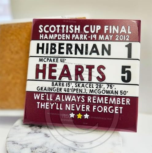 Hearts 5-1 Hibernian | 2012 Scottish Cup final | Midlothian | Hearts Marble Coaster