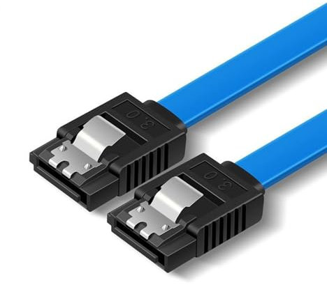 Ieron SATA Cable 6Gbps, 0.5m, Blue, Straight 7 Pin, Compatible with HDD/SSD, CD, DVD Drives
