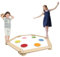 NAIZY Balance Board Kinder mit 6 Balanciersteine Holz Schwebebalken Indoor Spielgeräte Set 12 tlg. Balancierbalken für Kinder Koordination und Stabilität