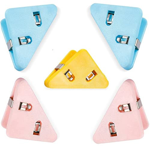 Dreieckige Eckklammern, 5 Stück/Set, Bunte Büroklammer, multifunktionale Kunststoff-Bindeklammern, Seitenhalter für Büro- und Schulwerkzeuge