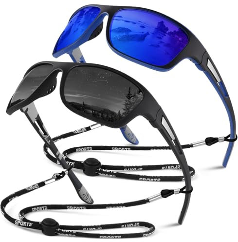 Sunier Lunettes de Soleil Polarisées pour Homme Femme,Sportives Lunettes de Conduite Pêche Vélo Anti-UV Lunettes de Soleil