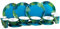 Melamine Reusable Plastic Dinner Set - Blue Green Leaf Plate Cup Bowl (16 Piece Set)