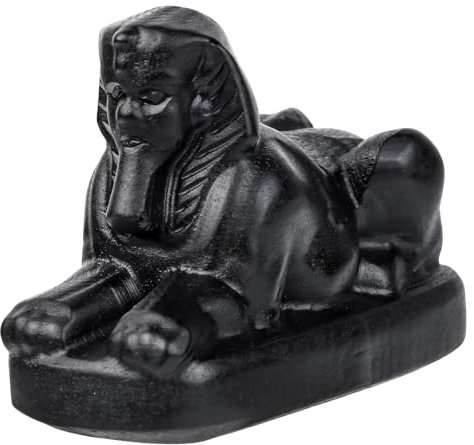Nupuyai Statue aus geschnitztem Obsidian, altägyptische Sphinx, schwarze Steinfigur, Sphinx von Gizeh, Sammlerstück, Skulptur für Zuhause, Büro, Tischdekoration