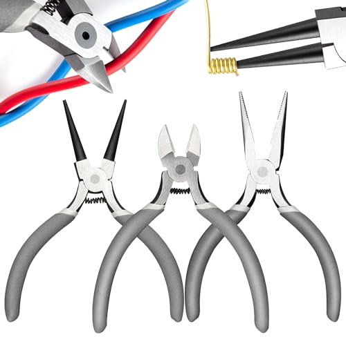 Set Pinze per Anelli di Sicurezza, Pinze Seeger da 5 Pollici in Acciaio al Carbonio, Kit 3 Pezzi Multifunzione per Elettricisti e Bigiotteria.