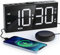 Mesqool Reloj Despertador con Vibrador para Personas Que Duermen Mucho, Puerto USB, Modo día Laborable/Fin de Semana, Regulador de Intensidad & Volumen de 5 Niveles, 12/24H&DST, Snooze(Blanco)