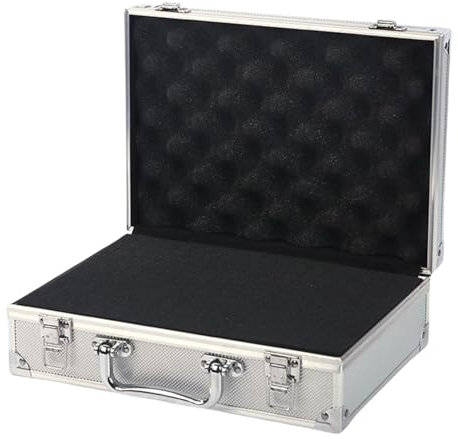Alu Transportkoffer | -Aluminium-Flugkoffer für Messgeräte | Robuster Tragekoffer | Werkzeug Alukoffer Mit Schaumstoff | Abschließbarer Aufbewahrungskoffer Mit Weicher Schaumstoffeinlage