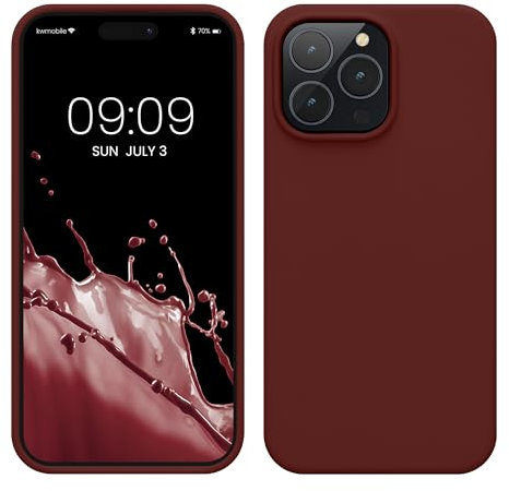 kwmobile Cover per Apple iPhone 14 Pro Max Custodia - Back Case per Caricatore Wireless - Antiurto e Flessibile in Silicone TPU - rosso fulvo
