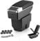 GEARCELL Car Armrest Storage Box Compatible With Fiesta MK7 2009-2017, Central Console Storage Box with Cup Holder, PU Leather Double Layer Storage Armrest Box(Black)