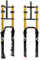 Forcella Bicicletta da Montagna 26 Fat Bike 4.0 Pneumatico Forcella Ammortizzata 160mm Corsa Dritto Mountain Forcella Anteriore Rimbalzo Regolabile 9mm QR Blocco Manuale(Gold)