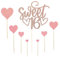 YSJCHEBS 1Pc Rose Gold Insert, 7Pcs Heart Insert, 16Th Birthday Cake Topper, Personnalisé Cake Topper, Cake Insert, Gold Happy Birthday Cake Topper