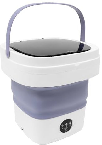 Mini Machine à laver pliable - Machine à laver portable - 12 l - Moteur en cuivre pur - 36 W - 12 V - 12 V - 3 modes de nettoyage - Machine à laver de voyage (violet)