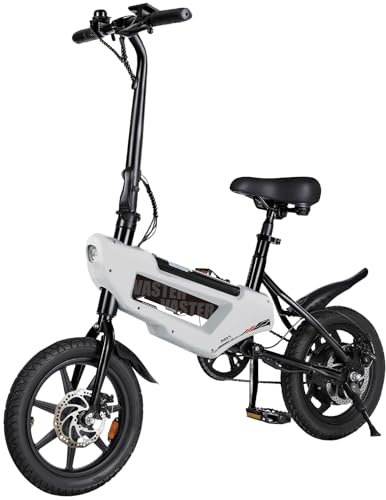 E-RIDES Bicicleta Eléctrica Plegable A01, 14 Pulgadas, Motor de 250W, Marco de Acero al Carbono, 25 km/h, Batería 36V 6.4Ah, Pantalla LCD, Resistente al Agua IP54, Ligera para Desplazamientos Urbanos