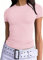 OYIGELZ Women's Basic T-Shirt Short Sleeve Crop Top Y2K Slim Fit Tops Casual Tee Shirts Streetwear(Light Pink #1,M)