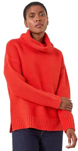 Roman Originals Textured Cowl Neck Jumper for Women UK - Ladies Everyday Autumn Winter Comfy Soft Evening Vacation Work Party Night Out