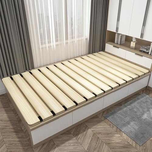 RDWQDGJG Klappbarer Lattenrost zur Matratzenauflage 200x180 cm Horizontale Ersatz-Lamellenplatte für Bett/Couch/Boden/Camper Holz-Bettbretter für bessere Schlafqualität