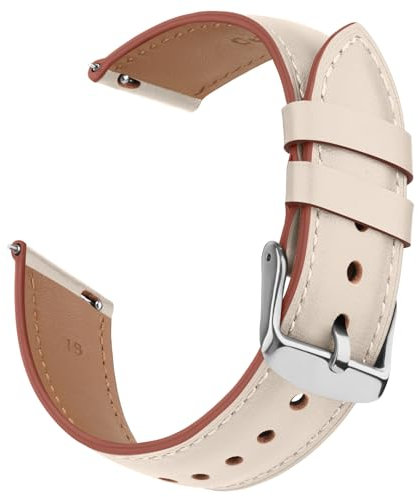 Vancle 18mm Bracelets de Montre en Cuir Femme, Souple Bracelet de Replacement en Dégagement Rapide Compatible avec Smartwatch et Montres universelles, Largeur de Bande 18mm