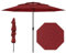 COSTWAY Sonnenschirm windfest stabil, 300 cm Gartenschirm mit Kurbel, beidseitig um 30° knickbar, UV-Schutz, Terrassenschirm belüftet, Marktschirm für Terrasse, Garten, Balkon (Weinrot)