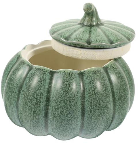 ZUNOXAZ Tazón de Calabaza Cerámico con Tapa Cuenco de Porcelana para Sopa Postres y Guisos Gran Capacidad para Cocina y Decoración