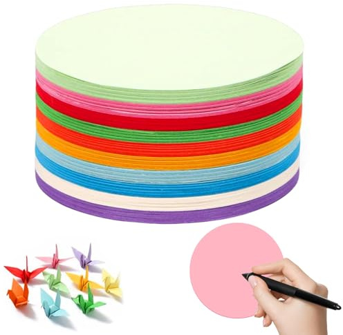 700 Stück Rund Moderationskarten, Ø 10cm Moderationskarten Set, 10 Farben Origami Papier Rund für Kunstprojekte, Schulen, Büros, Präsentationen, Vortrag und Mindmap