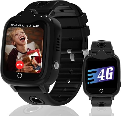Ruopoem 4G Montre Connectée Enfant, Montre GPS Enfant Tracker avec SIM Appel Vidéo Chat Vocal GPS SOS Réveil Jeux Mode Scolaire Étanche, Montre Telephone EnfantCadeau pour Filles et Garçons
