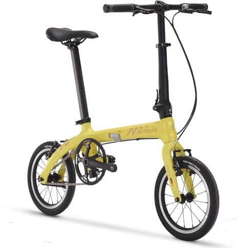 Sava Carbon Faltrad 14 Zoll | Ultraleichtes Mini Klapprad mit Carbonrahmen & Fester Gang | Für Erwachsene, Damen, Herren | Zusammenklappbar & Kompakt für Stadt und Pendler