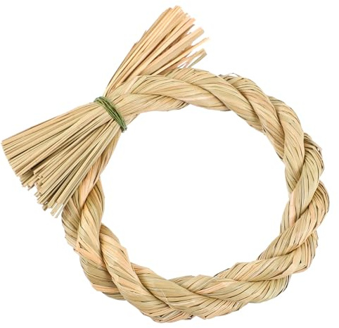 LALAFINA Couronne de Paille Naturelle Japonaise 18 Cm Soi-même, Anneau Mural Décoratif Écologique pour Décoration Intérieure, Guirlande D'anneaux pour Maison et Fêtes