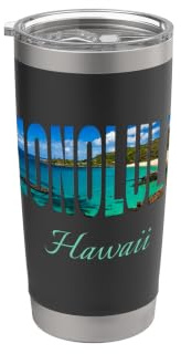 Honolulu Hawaii Doppelwandiger Edelstahl-Thermobecher