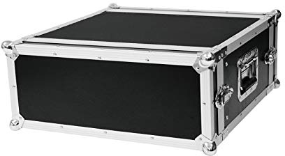Roadinger Effektrack CO DD, 4 HE, 38 cm tief für 483-mm-Steuer- und -Effektgeräte (19) | 2 abnehmbare Deckel | Eingebaute Rackschienen | 4 Schnappschlösser mit Ösen zum Absperren
