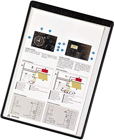 Djois made by Tarifold 194607- Pack de 5 Pochettes DIN A4 Magnétiques PVC - Affichage Magnétique -Cadre Noir