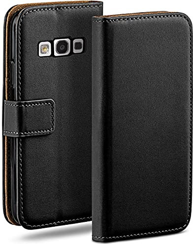 Samsung Galaxy S3 Hülle Schwarz mit Kartenfach [OneFlow Wallet Cover] Handytasche Flip-Case Handyhülle Etui Kunst-Leder Tasche für Samsung Galaxy S3 / S III Neo Case Book Schutzhülle