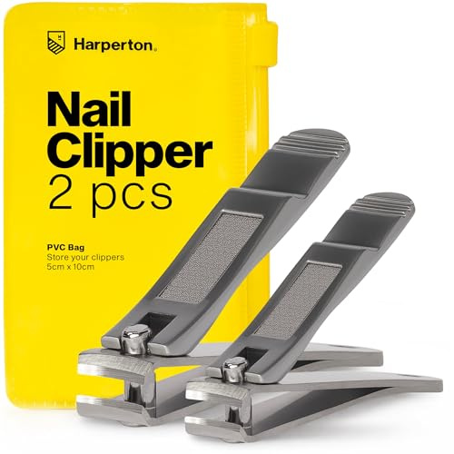 Ultra Sharp Nail Clippers Set for Men & Women - 2 Pack Professional Stainless Steel Toe Nail Clippers with Built-in File & Travel Case - Heavy Duty Fingernail Clippers Kit for Thick Nails for Seniors