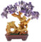 lachineuse - Arbre Dragon en Amethyste Mauve - Arbre Feng Shui 19 cm - Décoration Asiatique Dragon Japonais - Arbre de Fortune avec Dragon Doré - Déco Asiatique Pierres Précieuses - Objet Japon Zen