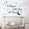Wandtattoo, Vinyl, Motiv We Love You to The Moon and Back, ultramarineblau