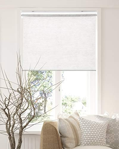 CHICOLOGY Rollos, schnurlose Jalousien, Fensterblenden für Zuhause, Rollos, Fensterbehandlungen, Türjalousien, Lichtfilterung, Felton-Weiß (natürlich gewebt), 91,4 cm B x 182,9 cm H