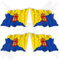 GRAN CANARIA Wehende Flagge Kanarische Inseln Spanien, Kanarische Inseln, Spanisch 50mm Auto & Motorrad Aufkleber, x4 Vinyl Stickers (Links - Rechts)