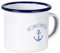 MUGSY Emaille Tasse, Heimathafen mit maritimen Anker Design, 300ml, bruchfest & leicht