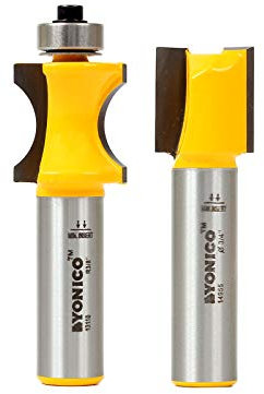Yonico 13210 2 Bit Blockhaus Baustein Spielzeug Router Bit Set 1/2 Zoll Schaft