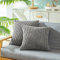 CaliTime Kissenbezüge Kissenhülle 2er-Pack Bequeme Kissenbezüge für Couch, Sofa, Bett, bequem, superweich, Kordsamt, Maisstreifen, beidseitig, 40 cm x 40 cm, Mittelgrau