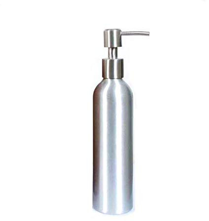 DERMALOGIC Massage Oil Warmer Replacement Bottle, Refillable Cosmetic Aluminum Bottle with Stainless Steel Pump, Professional Spa Massage Lotion Bottle Pump Set