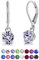 DTPSilver - Damen Klappbügel Ohrringe 925 Sterling Silber und mit Kristallen von Swarovski® Elements 6 mm Runde - Farbe : Provence Lavendel